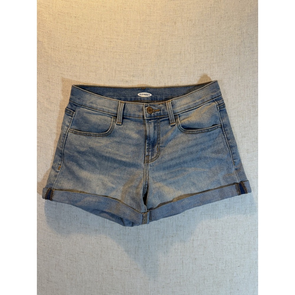 Old Navy Womens Light Wash Cuffed Denim Jean Shorts Size 0 Stretch